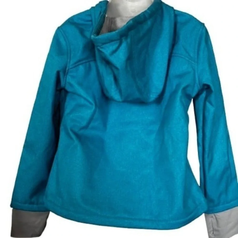 Snozu Girls Soft Shell Jacket Size XS 5/6 Blue Hooded Coat